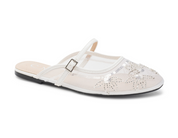 Babouche plates matière résille strassé