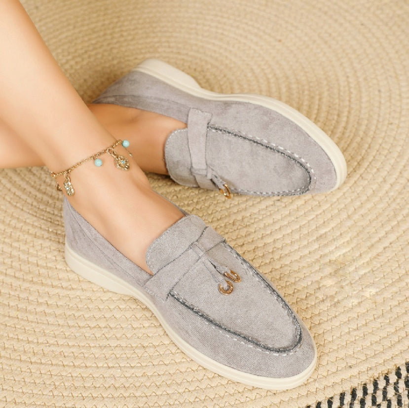 Mocassins synthétique enfilables pour femmes