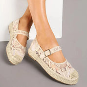 Ballerines en toile style espadrilles avec un effet tressé façon osier