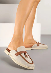 Babouche en maille transparente avec appliqué Teloviela