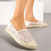 Ballerines en maille noire décorées de tresse