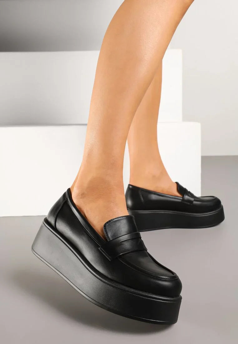 Mocassins à plateforme avec bride décorative