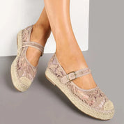 Ballerines en toile style espadrilles avec un effet tressé façon osier