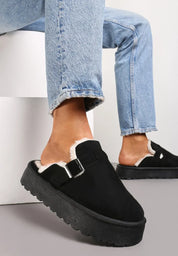 Sabot à plateforme en fourrure douce