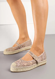 Ballerines en toile style espadrilles avec un effet tressé façon osier