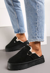 Sabot à plateforme en fourrure douce