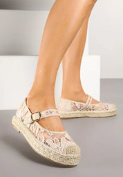 Ballerines en toile style espadrilles avec un effet tressé façon osier