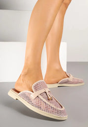 Babouche en maille transparente avec appliqué Teloviela