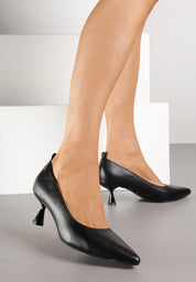 Escarpins noirs à talon canard dans un style Lanivre classique