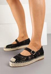 Ballerines en toile style espadrilles avec un effet tressé façon osier