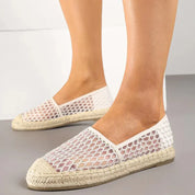 Ballerines en maille noire décorées de tresse