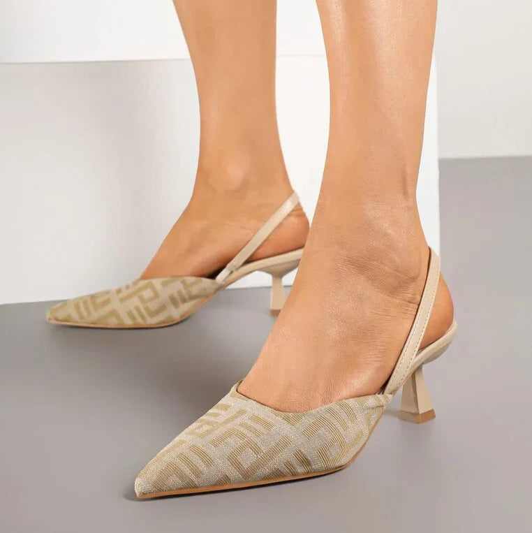 Escarpins Bicolores à Talons Fins confortables à bout pointu pour femme