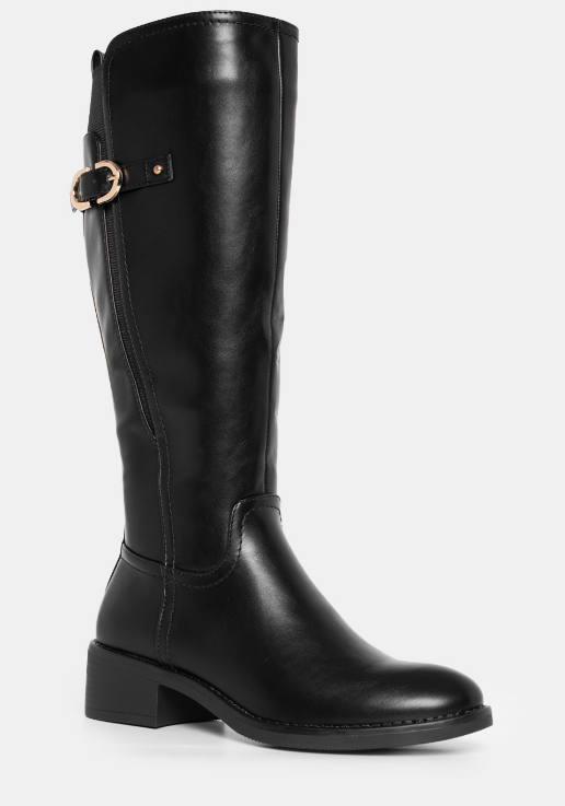 Bottes unies élastiquées à talon