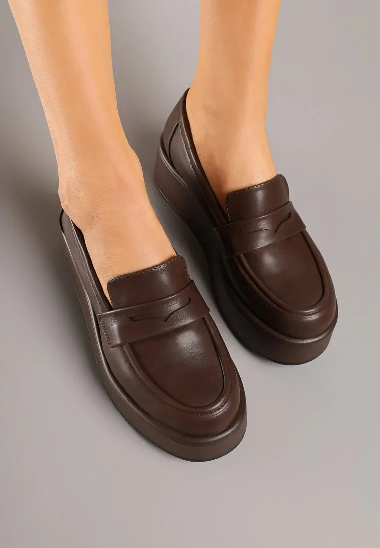 Mocassins à plateforme avec bride décorative