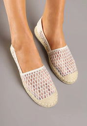 Ballerines en maille noire décorées de tresse