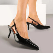 Escaprins à talons hauts et bout pointu en cuir