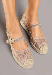 Ballerines en toile style espadrilles avec un effet tressé façon osier