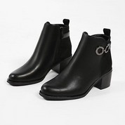 Demi bottes Courtes à Talon Épais pour Femmes