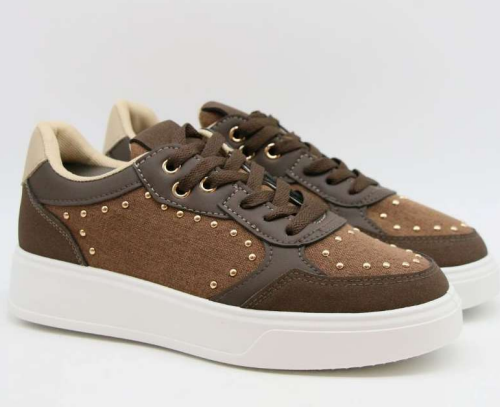 Baskets en simili à empiècement contrastant