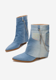 Demi bottes de cowboy pour femmes en Jeans