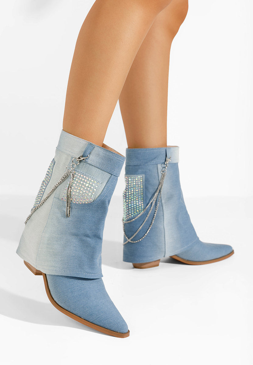 Demi bottes de cowboy pour femmes en Jeans