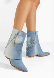 Demi bottes de cowboy pour femmes en Jeans