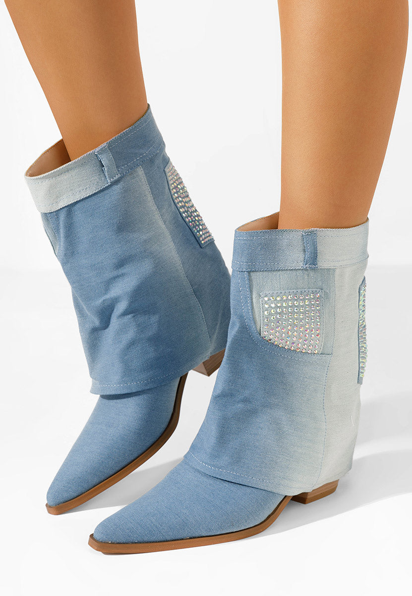 Demi bottes de cowboy pour femmes en Jeans
