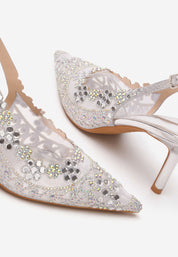 Escarpin à bride arrière ornées de strass