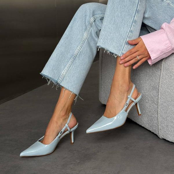 Escaprins à talons hauts et bout pointu en cuir