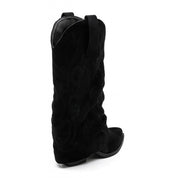 Demi bottes de cowboy à revers noires