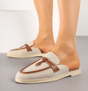 Babouche en maille transparente avec appliqué Teloviela