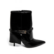 Demi bottes à talons hauts à boucle métallique