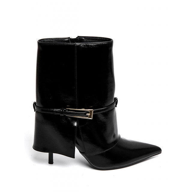 Demi bottes à talons hauts à boucle métallique