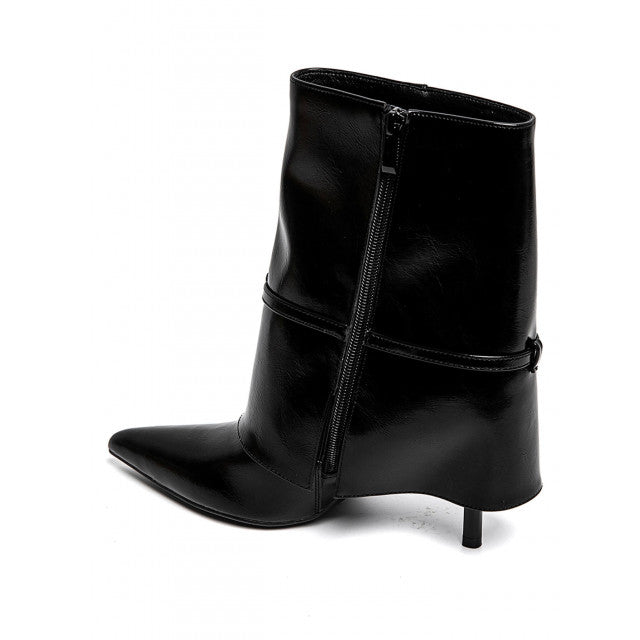 Demi bottes à talons hauts à boucle métallique