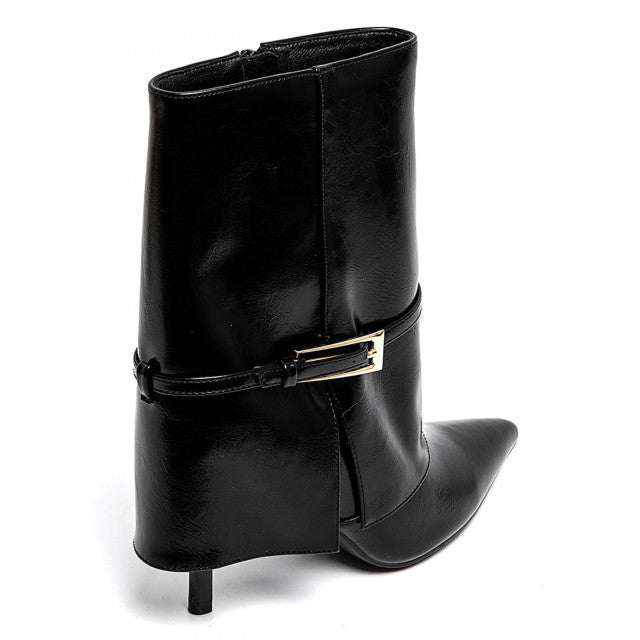 Demi bottes à talons hauts à boucle métallique