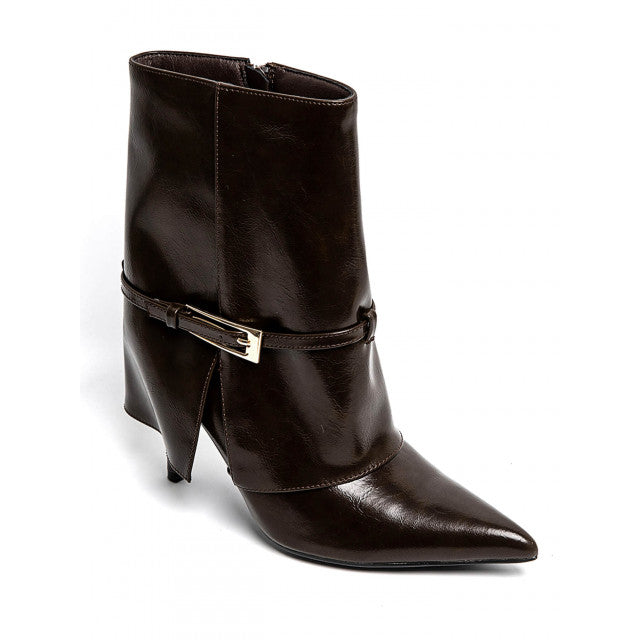 Demi bottes à talons hauts à boucle métallique