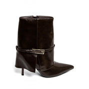 Demi bottes à talons hauts à boucle métallique