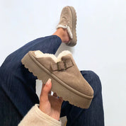 Sabot à plateforme en fourrure douce