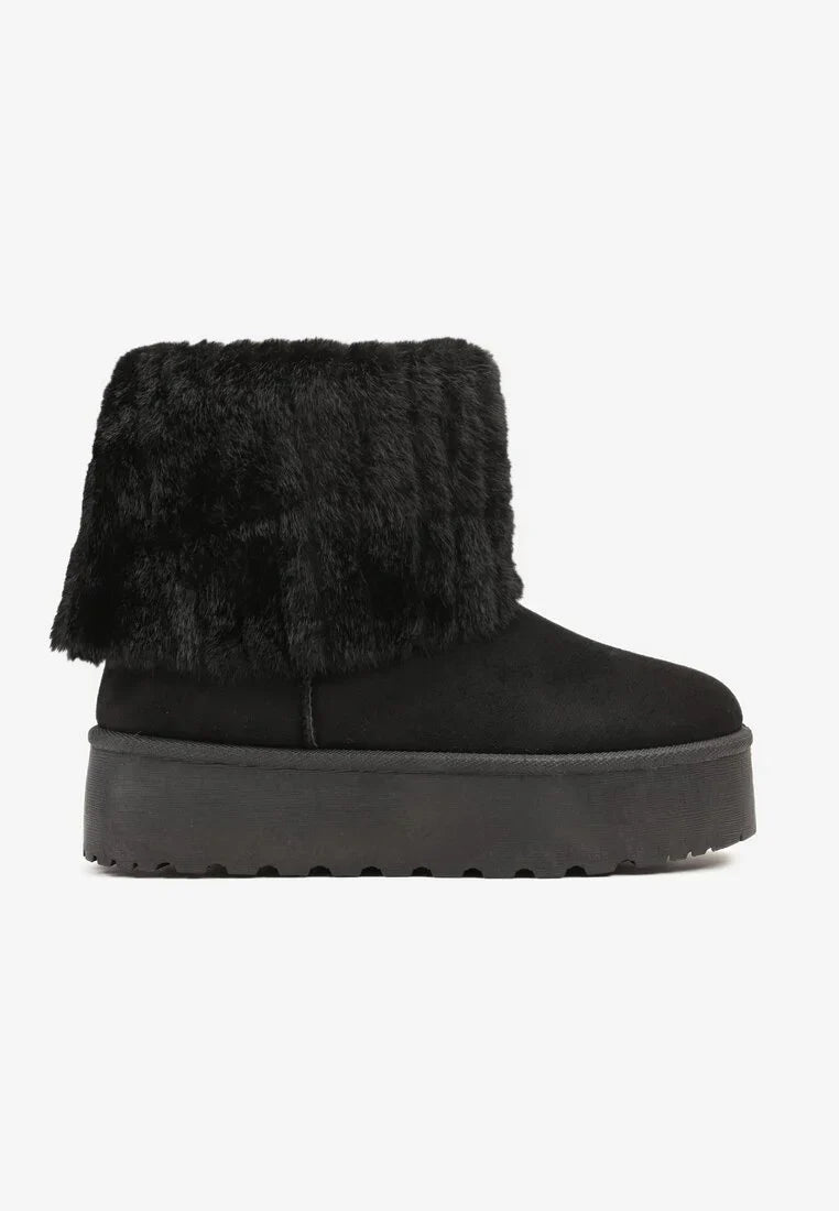 UGG fourrées compensées à rabat en fourrure