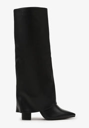 Bottes à talons hauts avec une tige retroussée à la mode