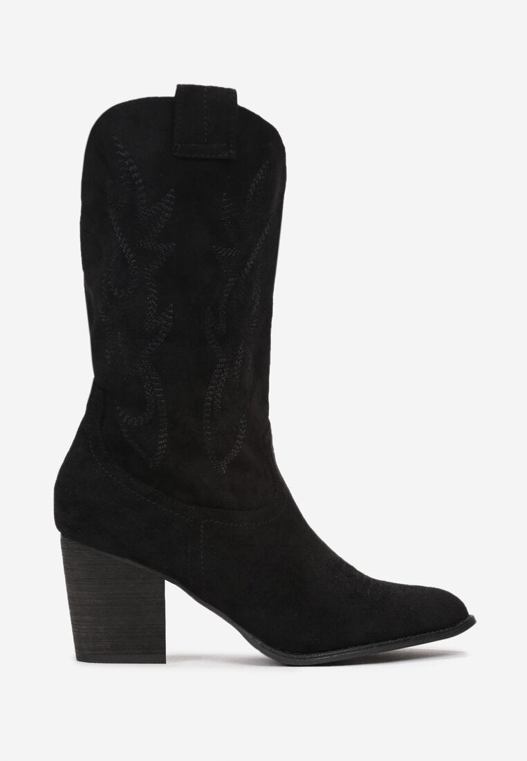 bottes cowboy mi-mollet à bout pointu