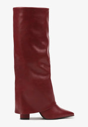 Bottes à talons hauts avec une tige retroussée à la mode