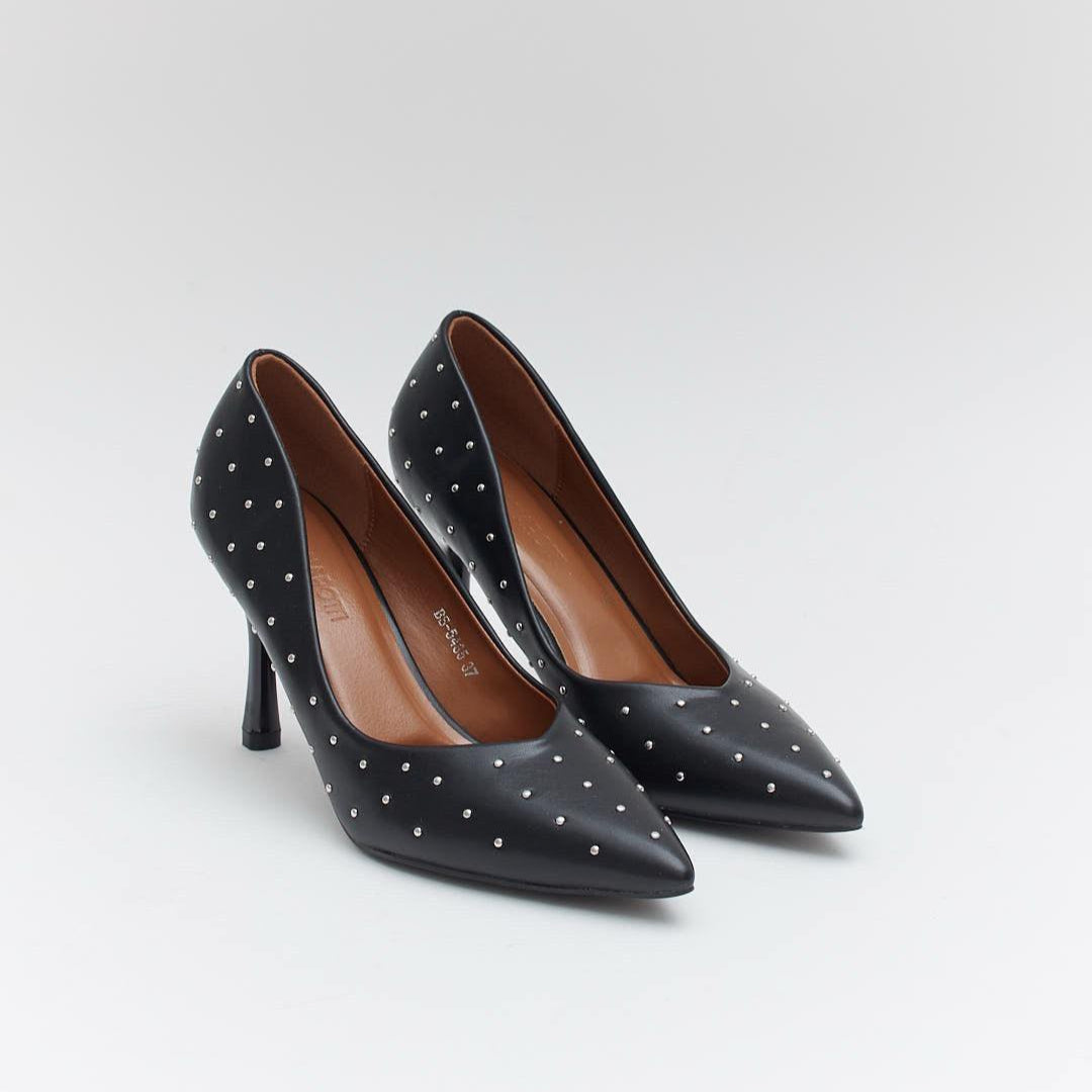 Escarpins femme à petits clous métalliques