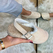 Sabot d'intérieur/extérieur unicolores en peluche à la mode