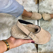 Sabot d'intérieur/extérieur unicolores en peluche à la mode