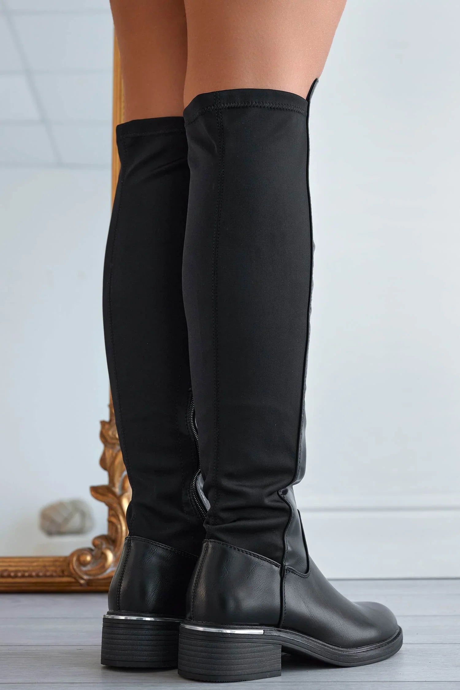 Bottes cavalières bi-matières