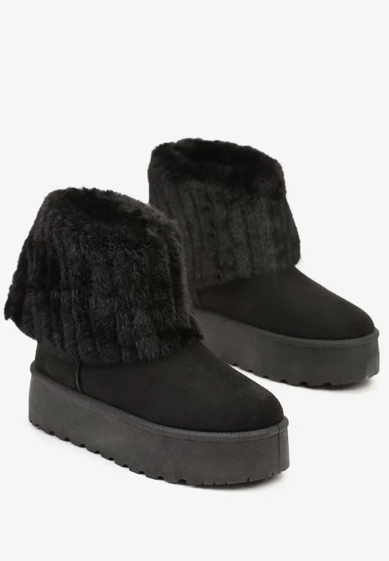 UGG fourrées compensées à rabat en fourrure