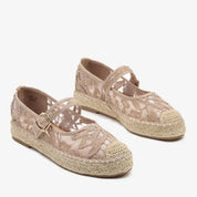 Ballerines en toile style espadrilles avec un effet tressé façon osier