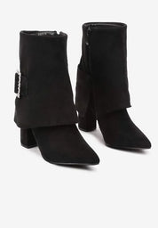 Demi Botte à boucle strass et tige retroussée