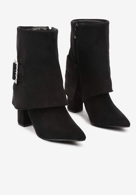 Demi Botte à boucle strass et tige retroussée